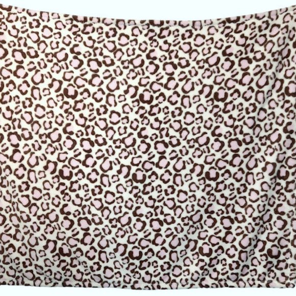 2014 Cutie Pie Leopard Pink Soft Fleece Baby Security Blanket Lovey 36" X 31" - Picture 3 of 4